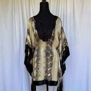 bebe Black and Tan Snake Print Dress